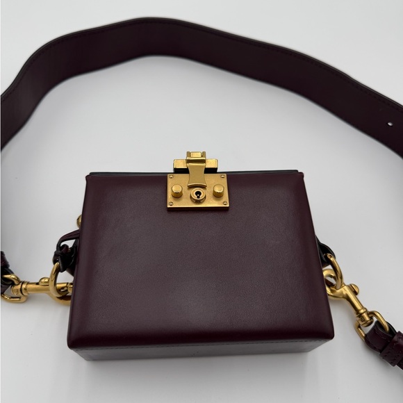 Dior Deep Burgundy Box Bag with Gold Accents - Picture 4 of 7
